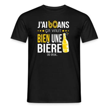 Cadeau d anniversaire 60 ans j ai 60 ans et bière - T-shirt homme - noir - Devant - AI Model Male 178 light (178cm)