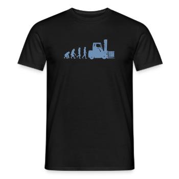 Evolution of a forklift driver - Men's T-Shirt - black - Front - AI Model Male 178 light (178cm)