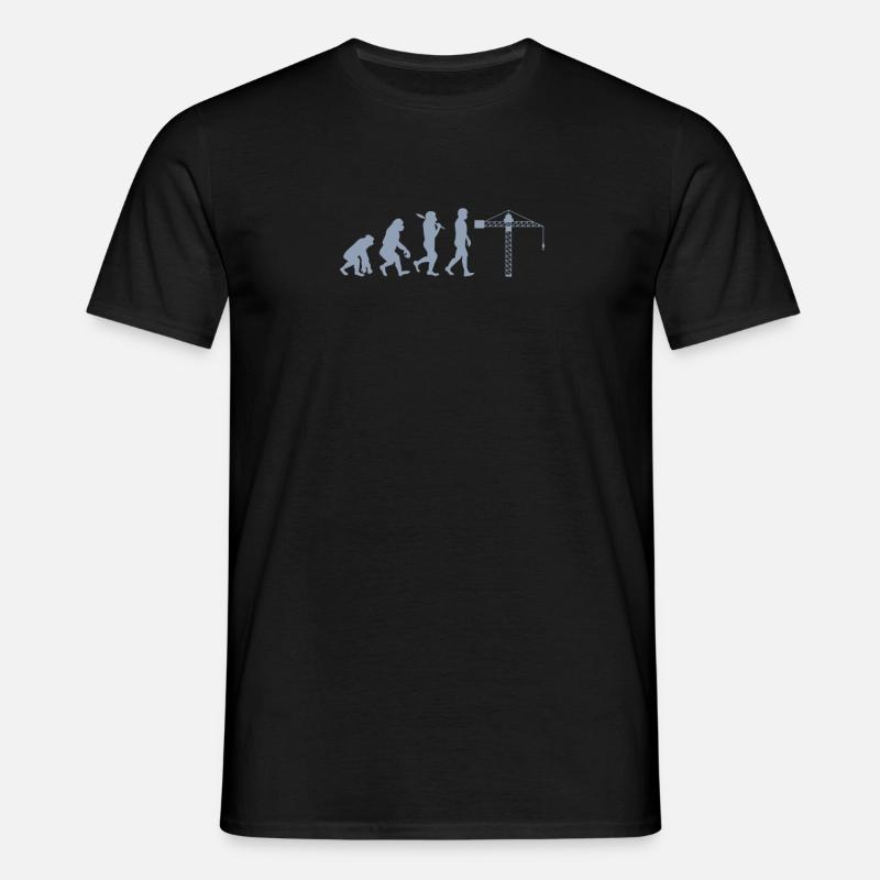 Kranführer Evolution - Männer T-Shirt - Schwarz