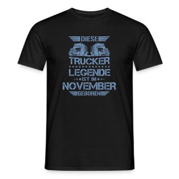 LKW Fahrer November Geburtstag Sprüche - Männer T-Shirt - Schwarz - Vorne - AI Model Male 178 light (178cm)
