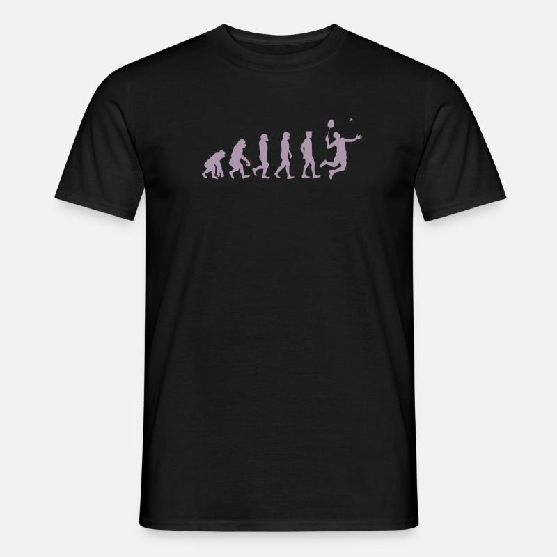 Badminton Evolution Geschenk - Männer T-Shirt - Schwarz