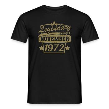 Legendär seit November 1972 Retro Sprüche 50. - Männer T-Shirt - Schwarz - Vorne - AI Model Male 178 light (178cm)