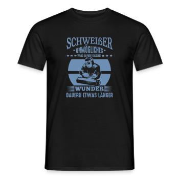 Lustige Schweißer Sprüche Unmögliches - Männer T-Shirt - Schwarz - Vorne - AI Model Male 178 light (178cm)