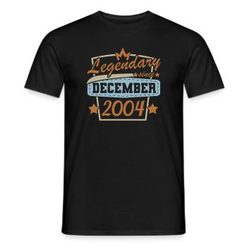 Legendär seit Dezember 2004 Retro Sprüche - Männer T-Shirt - Schwarz - Vorne - AI Model Male 178 light (178cm)