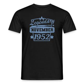 Legendär seit November 1952 Retro Sprüche - Männer T-Shirt - Schwarz - Vorne - AI Model Male 178 light (178cm)