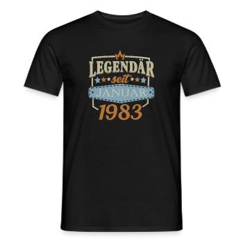 Geburtstag Sprüche Januar 1983 Geschenke - Männer T-Shirt - Schwarz - Vorne - AI Model Male 178 light (178cm)