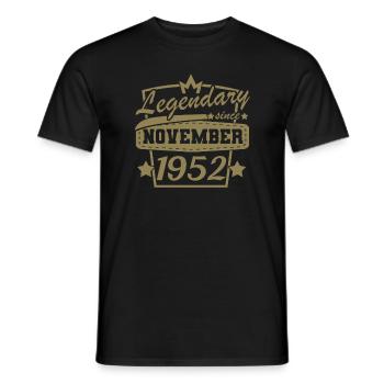 Legendär seit November 1952 Retro Sprüche - Männer T-Shirt - Schwarz - Vorne - AI Model Male 178 light (178cm)
