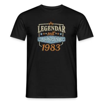 Geburtstag Sprüche Januar 1983 Geschenke - Männer T-Shirt - Schwarz - Vorne - AI Model Male 178 light (178cm)