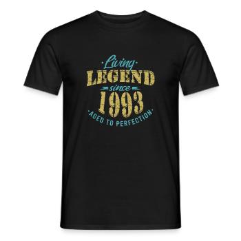 Légende vivante depuis 1993 Anniversaire Moderne - T-shirt homme - noir - Devant - AI Model Male 178 light (178cm)