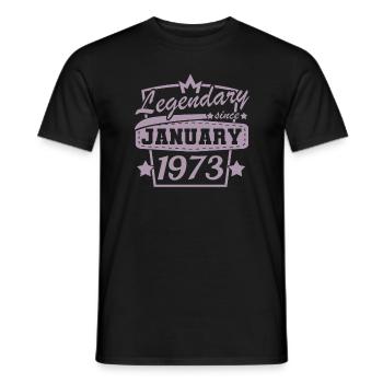 Legendary since January 1973 Retro - Men's T-Shirt - black - Front - AI Model Male 178 light (178cm)