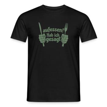 Koch Shirt Aufessen ! Hab ich gesagt - Männer T-Shirt - Schwarz - Vorne - AI Model Male 178 light (178cm)