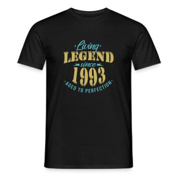 Légende vivante depuis 1993 Anniversaire Moderne - T-shirt homme - noir - Devant - AI Model Male 178 light (178cm)
