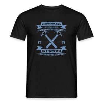 Zimmermann Unmögliches wird sofort erledigt - Männer T-Shirt - Schwarz - Vorne - AI Model Male 178 light (178cm)