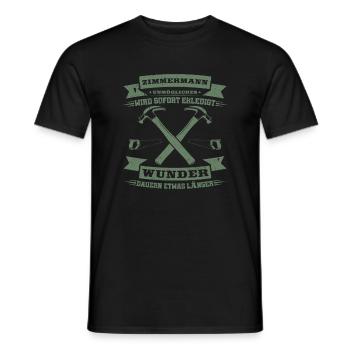 Zimmermann Unmögliches wird sofort erledigt - Männer T-Shirt - Schwarz - Vorne - AI Model Male 178 light (178cm)