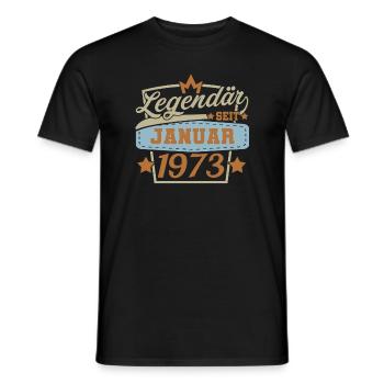 Legendär seit Januar 1973 Retro Geburtstag Sprüche - Männer T-Shirt - Schwarz - Vorne - AI Model Male 178 light (178cm)