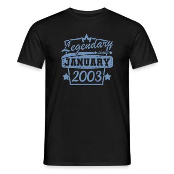 Birthday 20 years old January 2003 - Men's T-Shirt - black - Front - AI Model Male 178 light (178cm)