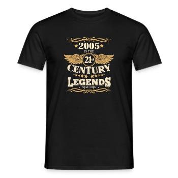 Vintage 2005 anniversaire dictons 21ème siècle - T-shirt homme - noir - Devant - AI Model Male 178 light (178cm)
