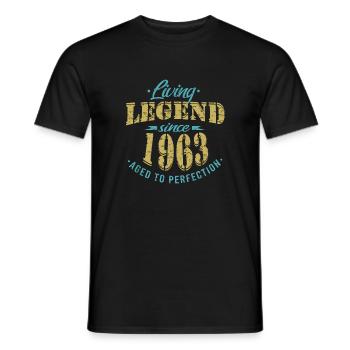 Lebende Legende seit 1963 Sprüche - Männer T-Shirt - Schwarz - Vorne - AI Model Male 178 light (178cm)