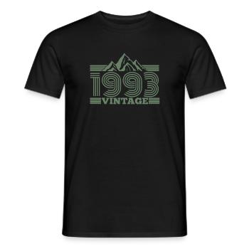 Mountains Hiking 1993 Birthday Vintage Sayings - Men's T-Shirt - black - Front - AI Model Male 178 light (178cm)