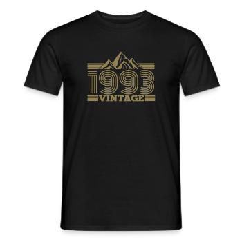 Mountains Hiking 1993 Birthday Vintage Sayings - Men's T-Shirt - black - Front - AI Model Male 178 light (178cm)