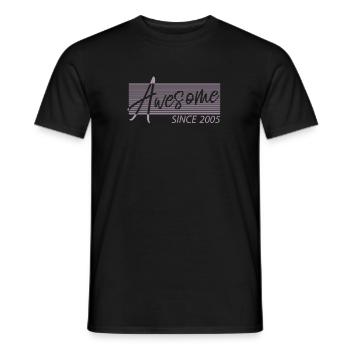Génial depuis 2005 anniversaire dictons rétro - T-shirt homme - noir - Devant - AI Model Male 178 light (178cm)