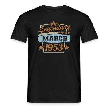 Légendaire depuis mars 1953 Dictons d’anniversaire rétro - T-shirt homme - noir - Devant - AI Model Male 178 light (178cm)
