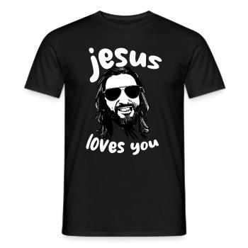 Jesus loves you - Cool Jesus Design - Men's T-Shirt - black - Front - AI Model Male 178 light (178cm)