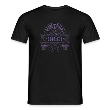 Vintage 1963 Geburtstag Sprüche Ornamente - Männer T-Shirt - Schwarz - Vorne - AI Model Male 178 light (178cm)