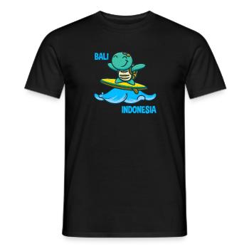 Turtle Surfer Surfboard Sunglasses Kawaii - Men's T-Shirt - black - Front - AI Model Male 178 light (178cm)