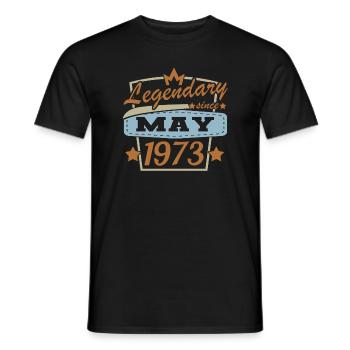 May 1973 Retro Birthday - Men's T-Shirt - black - Front - AI Model Male 178 light (178cm)