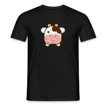 Cute Emo Cow in Kawaii Style - Men's T-Shirt - black - Front - AI Model Male 178 light (178cm)