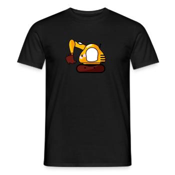 Pelle écologique pour conducteur de pelle hommes et garçons - T-shirt homme - noir - Devant - AI Model Male 178 light (178cm)