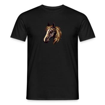 Horse Horse Head Elegant Watercolors Paints - Men's T-Shirt - black - Front - AI Model Male 178 light (178cm)