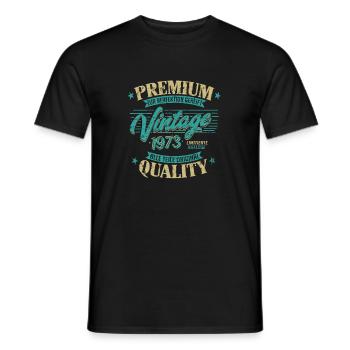 Vintage 1973 Geburtstag Sprüche "Limitierte - Männer T-Shirt - Schwarz - Vorne - AI Model Male 178 light (178cm)