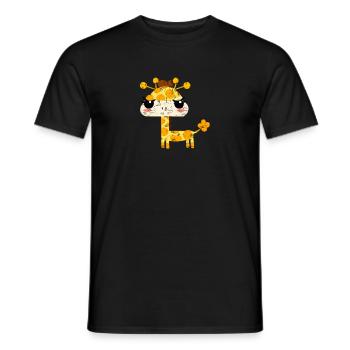 Mignonne girafe kawaii - T-shirt homme - noir - Devant - AI Model Male 178 light (178cm)