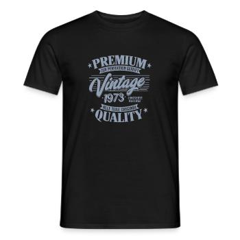 Vintage 1973 Geburtstag Sprüche "Limitierte - Männer T-Shirt - Schwarz - Vorne - AI Model Male 178 light (178cm)