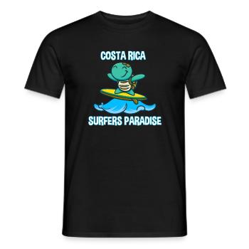 Schildkröte auf Surfbrett im Kawaii-Stil - Costa R - Männer T-Shirt - Schwarz - Vorne - AI Model Male 178 light (178cm)
