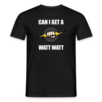 Puis-je obtenir un cadeau d’électricien Watt - T-shirt homme - noir - Devant - AI Model Male 178 light (178cm)