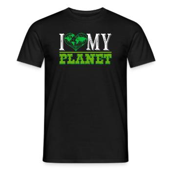 Earth Day I Love My Planet Earth - Men's T-Shirt - black - Front - AI Model Male 178 light (178cm)
