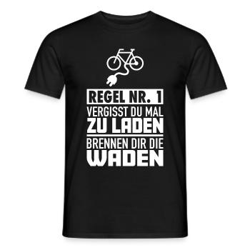 Ebike E-Bike Cycliste Vélo Drôle de sort - T-shirt homme - noir - Devant - AI Model Male 178 light (178cm)