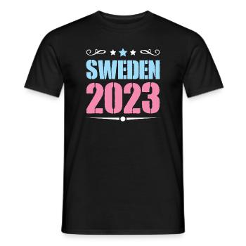 Suède 2023 - T-shirt homme - noir - Devant - AI Model Male 178 light (178cm)