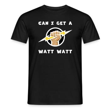 Puis-je obtenir un cadeau d’électricien Watt - T-shirt homme - noir - Devant - AI Model Male 178 light (178cm)