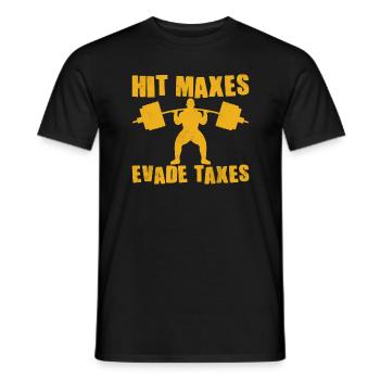 Gym Hit Maxes Evade Taxes Gift - T-shirt homme - noir - Devant - AI Model Male 178 light (178cm)