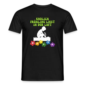 Spring is finally in the air for gardeners - Men's T-Shirt - black - Front - AI Model Male 178 light (178cm)