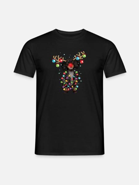 Weihnachten Süße Weihnachten Dackel Wiener Hund Geschenk - Männer T-Shirt - Schwarz
