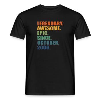 17. Geburtstag, Oktober 2006, 17-jähriges Jubiläum - Männer T-Shirt - Schwarz - Vorne - AI Model Male 178 light (178cm)