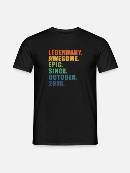 13. Geburtstag, Oktober 2010, 13-jähriges Jubiläum - Männer T-Shirt - Schwarz