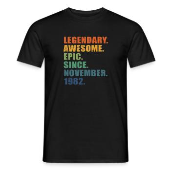 40e anniversaire, novembre 1982, 40e anniversaire - T-shirt homme - noir - Devant - AI Model Male 178 light (178cm)