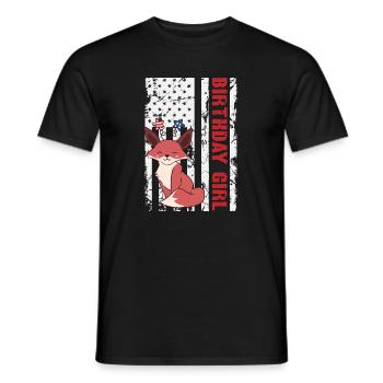 Fox America 4 juillet Independence Birthday Girl - T-shirt homme - noir - Devant - AI Model Male 178 light (178cm)