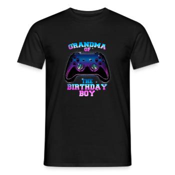 Joystick Grandma Of The Birthday Boy Controller - Men's T-Shirt - black - Front - AI Model Male 178 light (178cm)